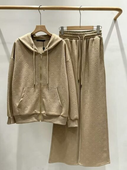 Louis Vuitton Monogram Embossed Hooded Tracksuit Sets