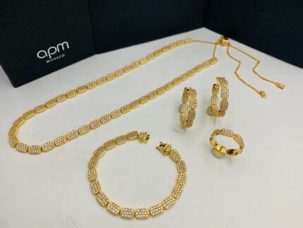 APM Monaco Double Bar Pavé Jewelry Sets