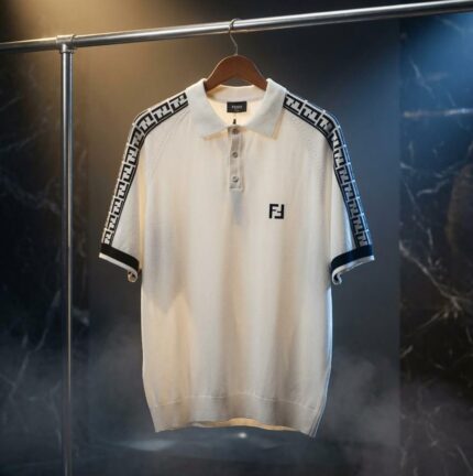Fendi FF Tape Knitted Polo Shirts