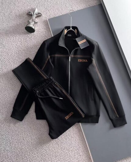 Zegna Logo Zip-Up Tracksuit Set