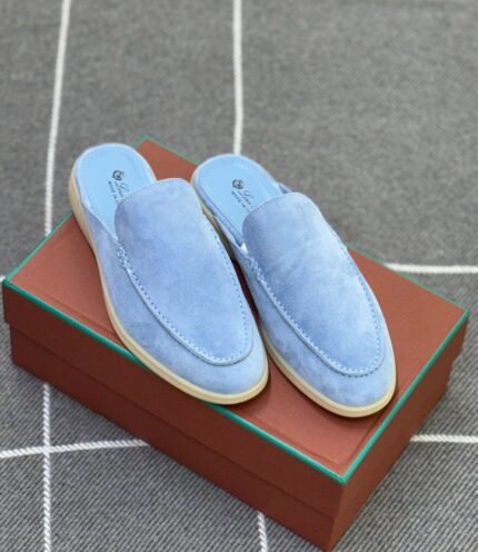 Loro Piana Babouche Charms Walk Loafer Mules in Suede