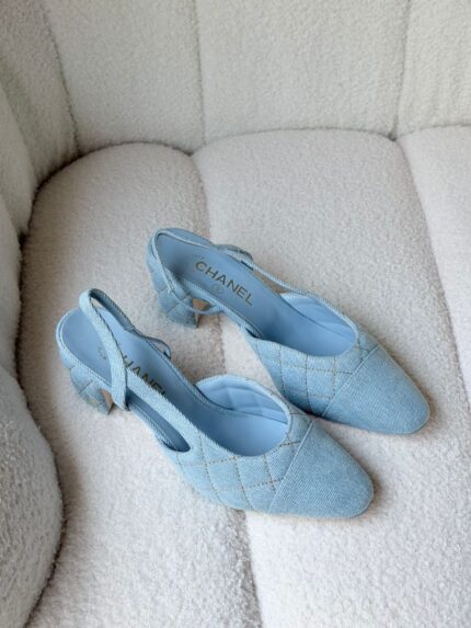 Chanel Quilted Cap-Toe Slingback Pumps