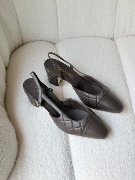 Chanel Quilted Cap-Toe Slingback Pumps