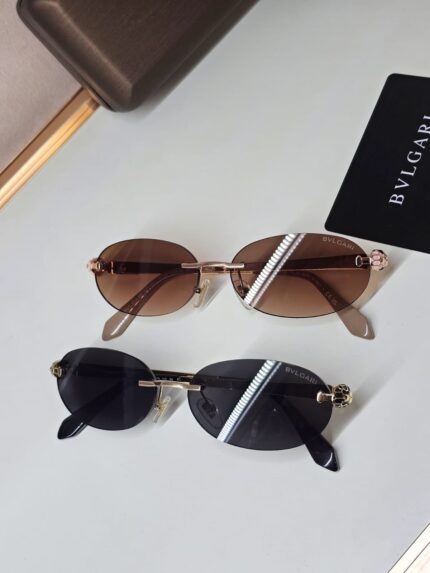 Bvlgari Serpenti Viper Rimless Oval Sunglasses