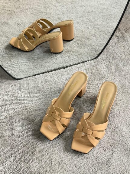 Saint Laurent Tribute Woven Patent Mule