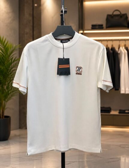 Zegna Logo Embroidered Cotton T-Shirts
