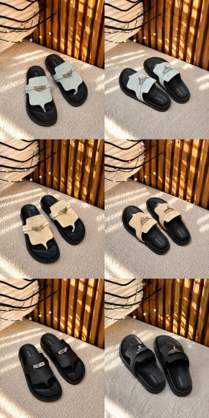 Hermes Kelly Buckle Thong Sandals