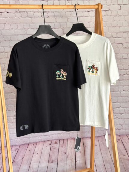 Chrome Hearts Multi-Color Cross Patch Pocket T-Shirts