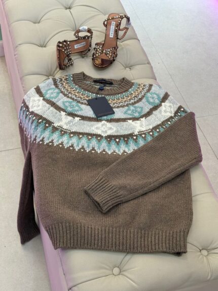 Louis Vuitton Fair Isle Intarsia Yoke Wool Sweater