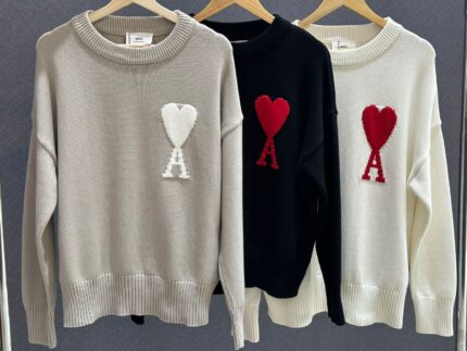 Ami Paris Coeur Crew Neck Sweaters