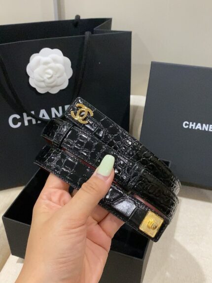 Chanel CC Logo Leather Belts