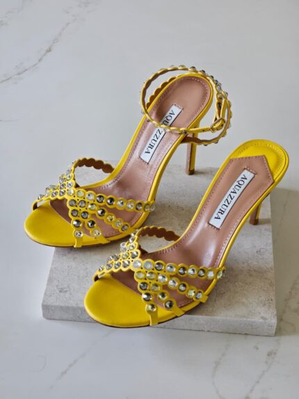 Aquazzura Tequila Plexi Crystal-Embellished Sandals