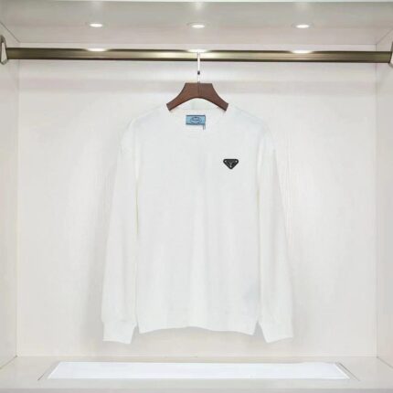 Prada Triangle Logo Patch Crewneck Sweater