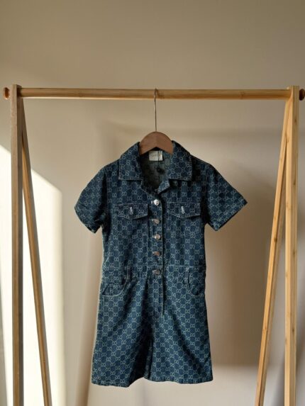 Gucci Girls GG Denim Jumpsuit Dress