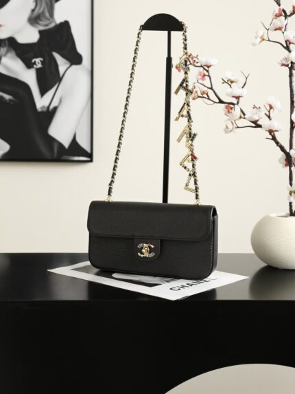 Chanel Flap Bag with Crystal Chanel Letter Charms