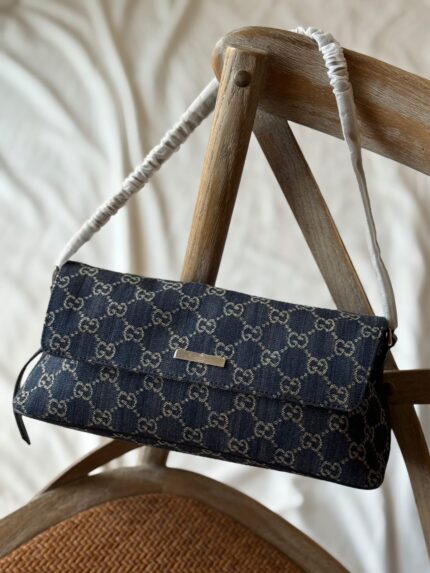 Gucci GG Denim Jacquard Shoulder Bags