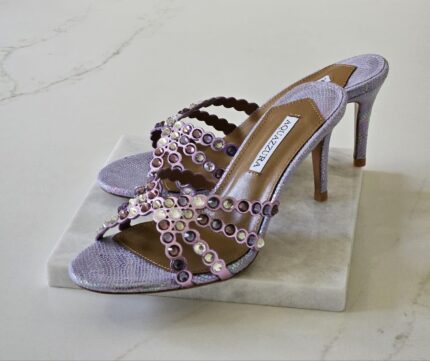 Aquazzura Tequila Crystal-Embellished Mule Sandals