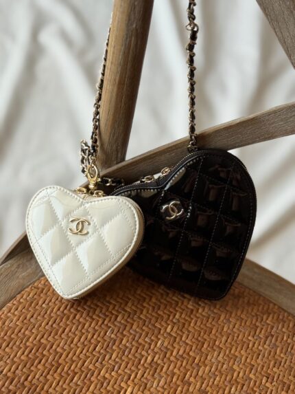 Chanel Heart-Shaped Quilted Patent Mini Bags