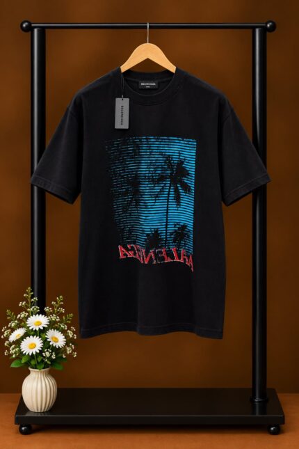 Balenciaga Palm Tree Vintage Graphic T-Shirts