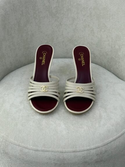 Chanel CC Multi-Strap Lambskin Mules
