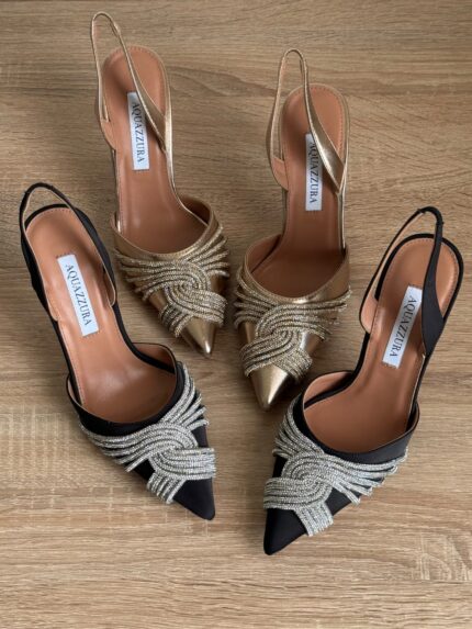Aquazzura Gatsby Sling 75 - Embellished Slingback Pumps
