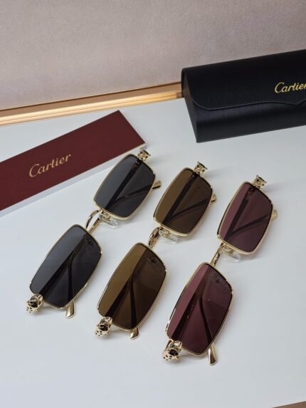 Cartier Panthère de Cartier Rimless Rectangular Sunglasses