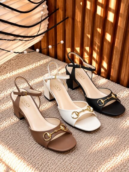Gucci Horsebit Block Heel Sandals