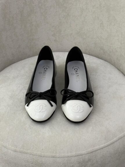 Chanel Classic Two-Tone Patent Ballet Flats