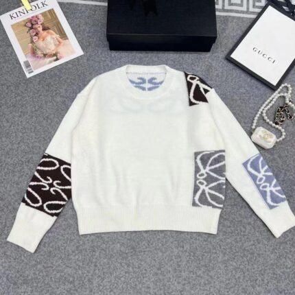 Loewe Anagram Patchwork Knit Sweater