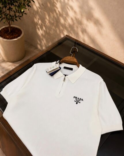 Prada Milano Knit Zip Polo Shirts