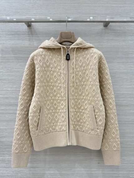 Louis Vuitton Monogram Quilted Hooded Zip Jackets