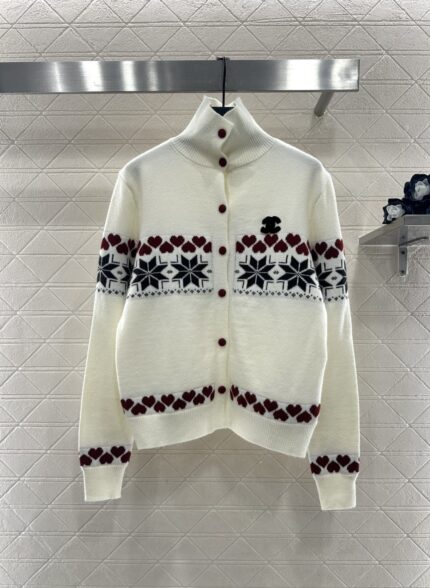 Chanel Fair Isle Heart & Snowflake Cashmere Cardigans