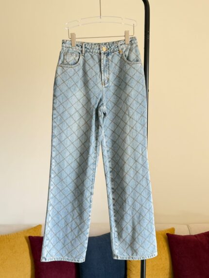 Chanel Quilted Diamond Denim Jeans