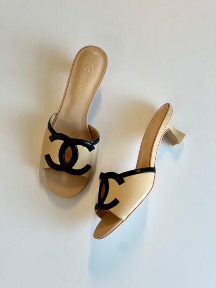 Chanel CC Logo Mule Sandals