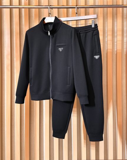 Prada Triangle Logo Zip-Up 2-Piece Tracksuit