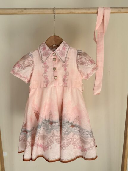 Zimmermann Kids Girls Pink Nautical Storybook Print Dress