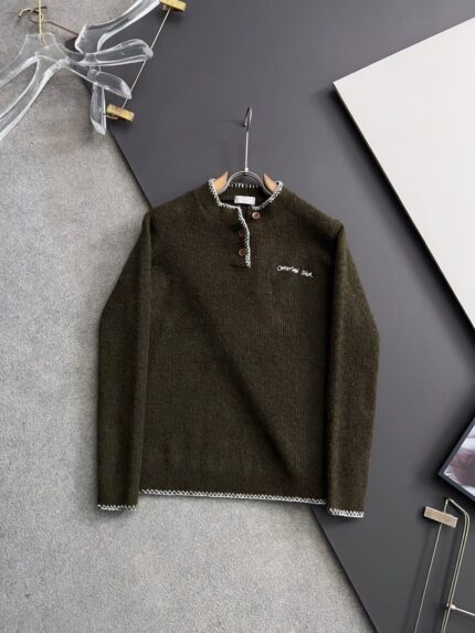 Christian Dior Cashmere Blend Henley Sweaters