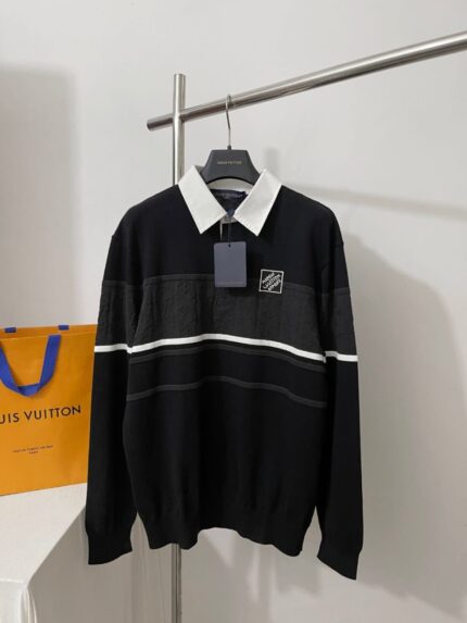 Louis Vuitton Monogram Panel Rugby Polo Knit Sweater