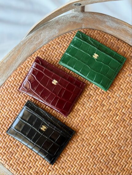 Chanel Croc-Embossed Card Holders