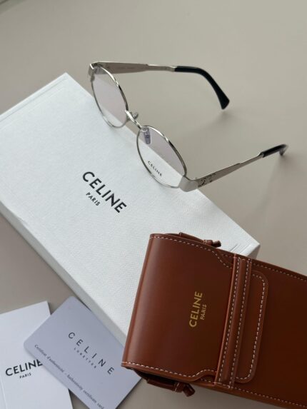 Celine Triomphe Metal Oval Optical Glasses