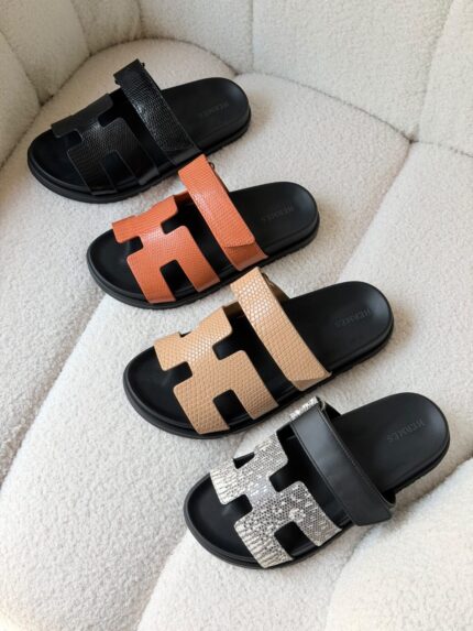 Hermes Chypre Lizard Effect Sandals
