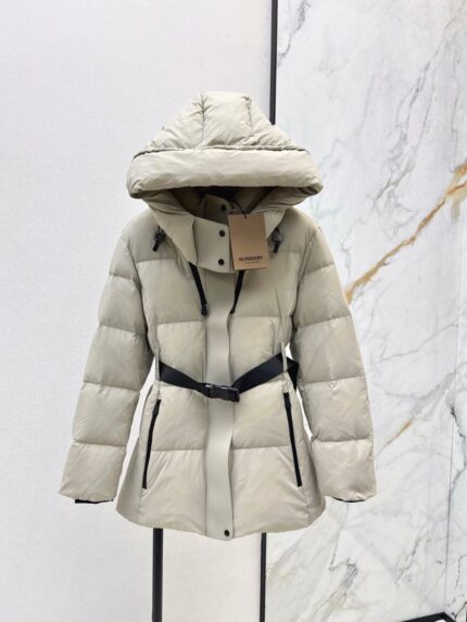 Burberry Belted Hooded Puffer Jacket