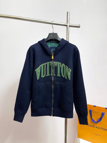 Louis Vuitton Monogram Striped Zip-Up Hoodie