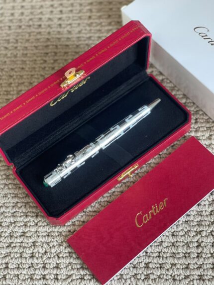 Cartier Santos de Cartier Engraved Ballpoint Pens