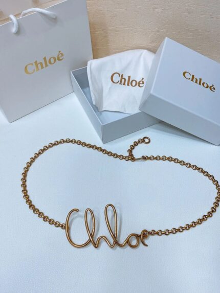 Chloe Iconic Logo Chain Belt