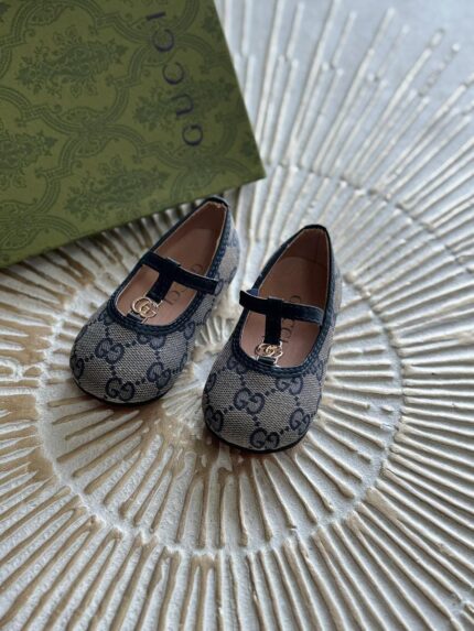 Gucci GG Supreme Toddler Mary Jane Ballet Flats