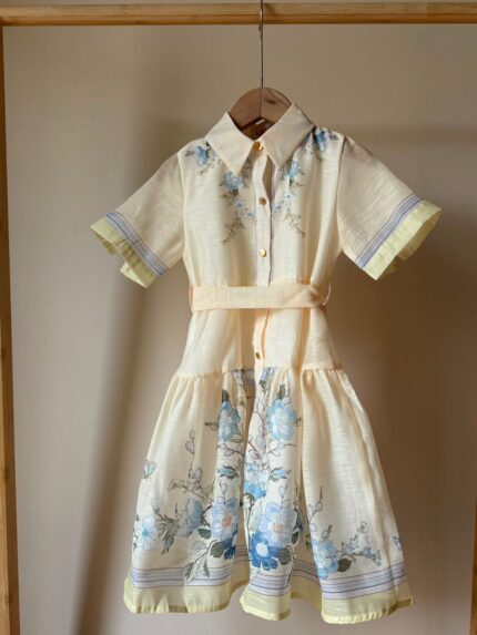 Zimmermann Floral Print Linen-Blend Belted Shirt Dresses