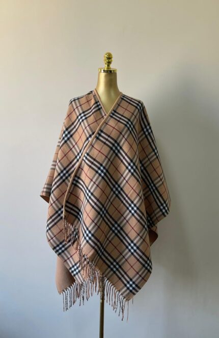 Burberry Reversible Vintage Check Wool Poncho Shawls