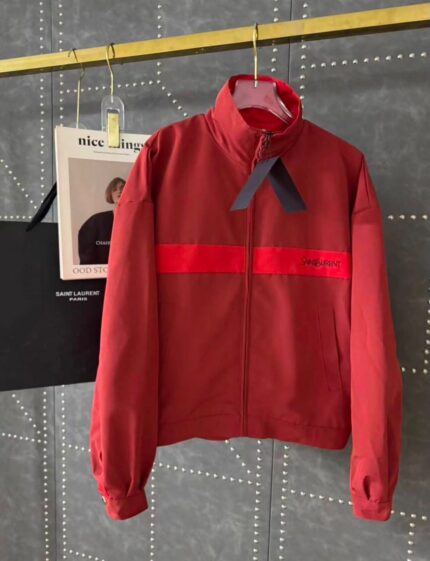 YSL Logo Tape Windbreaker Track Jackets