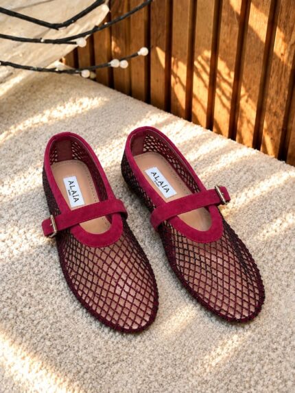 Alaia Paris Crystal Mesh Ballet Flats